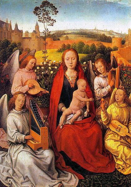 Hans Memling Virgin and Child with Musician Angels Norge oil painting art
